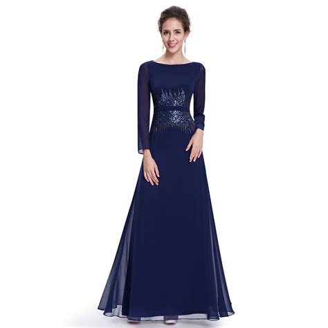 Womens Evening Dresses With Sleeves Photo