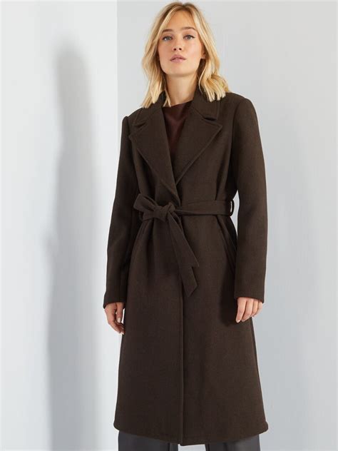 Manteau Peignoir Avec Ceinture En Laine Chocolat Kiabi 45 00