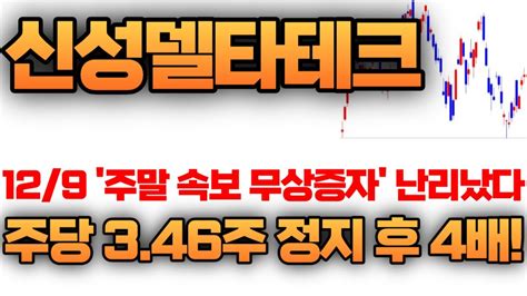 신성델타테크 주가 전망 주말 속보 무상증자 난리났다ㅣ신성델타테크주가 신성델타테크주가전망 신성델타테크분석 신성델타테크전망