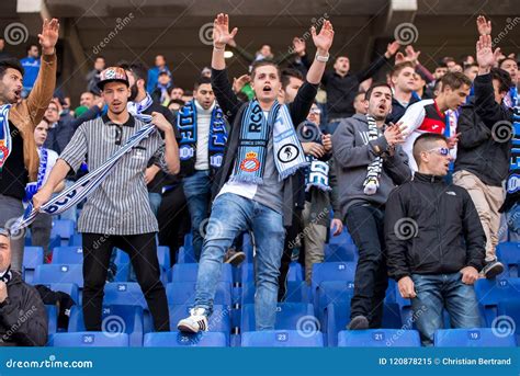 Supporters at the La Liga Match between RCD Espanyol and FC Barcelona ...