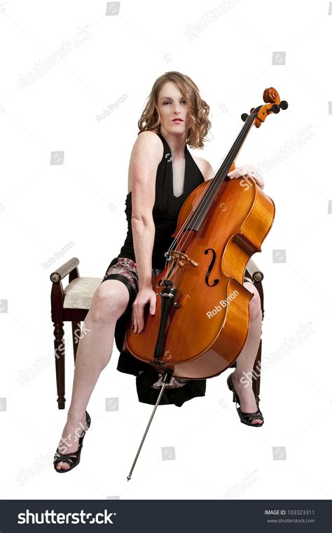 Beautiful Woman Cellist Her Cello Musical Stock Photo 103323311