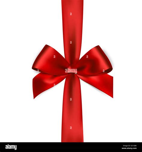 Shiny Red Satin Ribbon On White Background Vector Red Bow Red Bow And