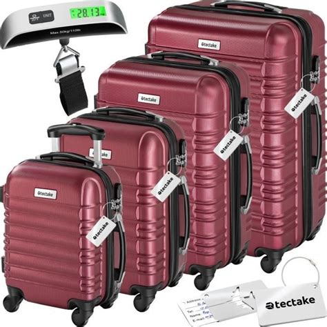 Tectake Set De Valises Rigides Mila 4 Pièces Avec Pèse Bagages