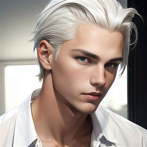 White Hair Male | White hair dark skin, Dark fae aesthetic, Face characters