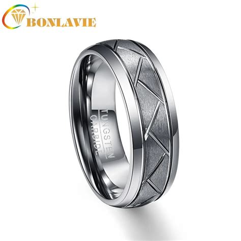 Bonlavie Anillos De Carburo De Tungsteno Para Hombre Anillos Con