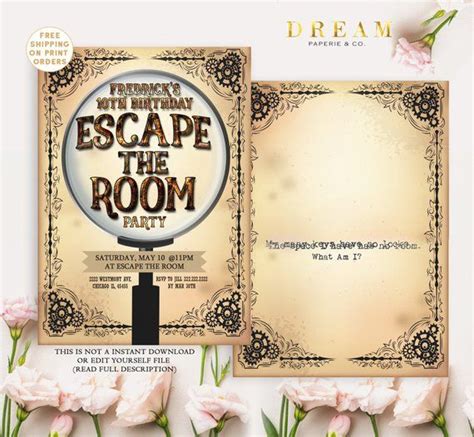 Escape Room Invitations Escape Room Party Escape Room - Etsy | Birthday ...