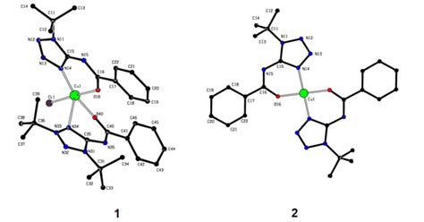 Fig. The structures of complexes 1 and 2. Hydrogen atoms are omitted ...