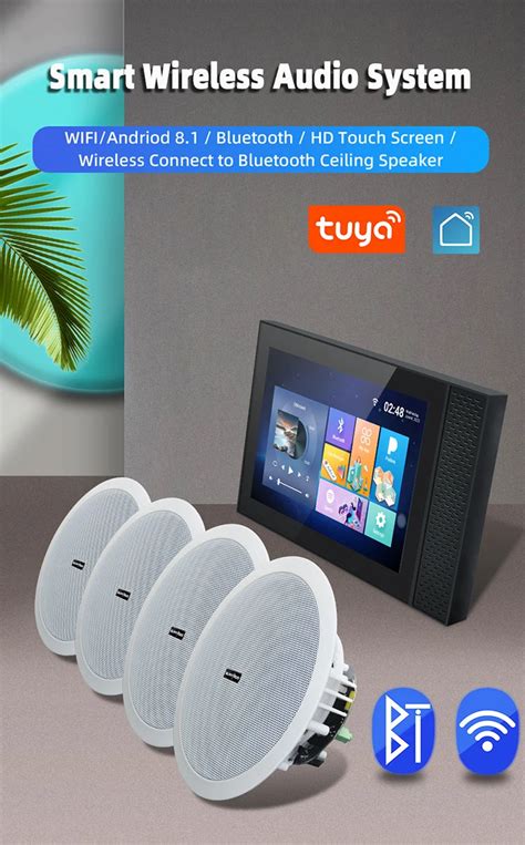 Smart Home Audio System Tuya Wifi Touch Screen Android Music Wall