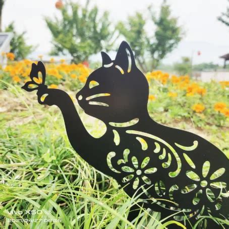 Chat M Tallique D Co Jardin Decor Metal Fr