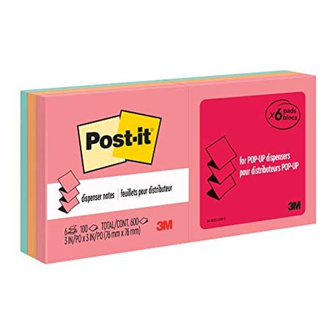 Post It Pop Up Notes 3x3 In 6 Pads America S 1 Favorite Sticky