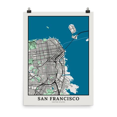 San Francisco Map Poster - Etsy