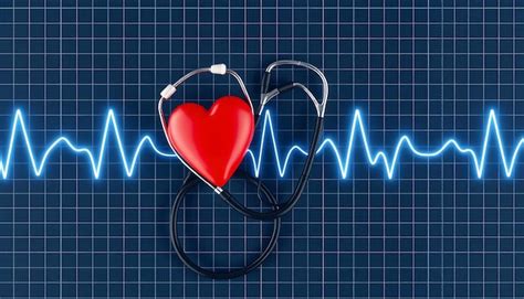 Stethoscope In The Shape Of A Heart Beat On A EKG Isolated With White