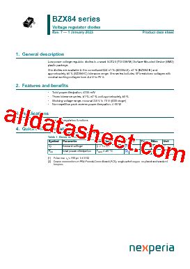 Bzx A Datasheet Pdf Nexperia B V All Rights Reserved