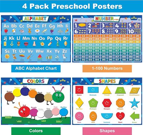 Pack ABC Alphabet Chart Numbers 1-100 Shapes Nepal Ubuy, 58% OFF