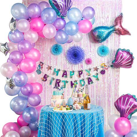 Buy Mermaid Balloon Garland Kit With Backdrop Mermaid Tail Balloon