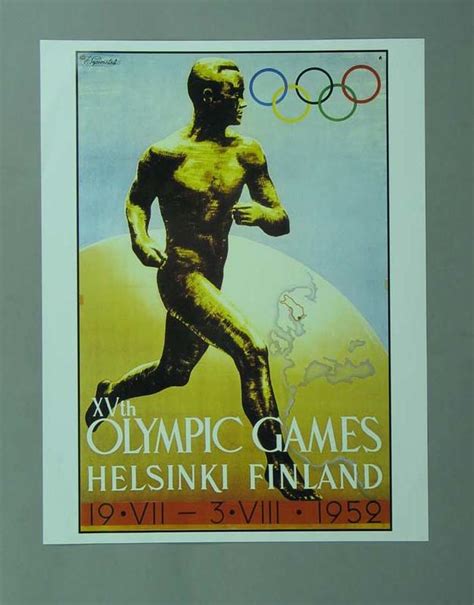 Poster 1952 Helsinki Olympic Games Australian Sports Museum