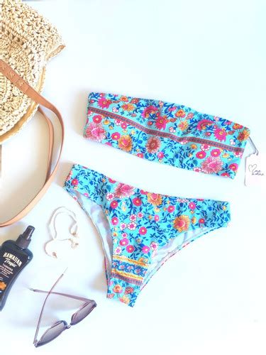 Bikini Floreado Con Kimono Cuotas Sin Inter S