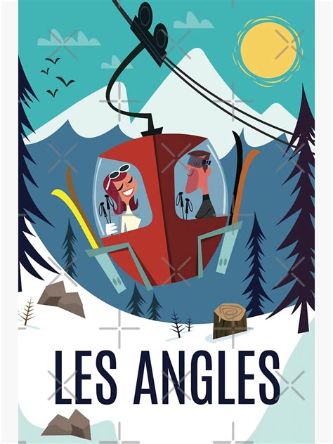 Les Angles Ski Poster Sticker For Sale By GAGodel Redbubble