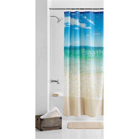 Mainstays Breathe Beach Polyester Printed Fabric Shower Curtain 1 Each