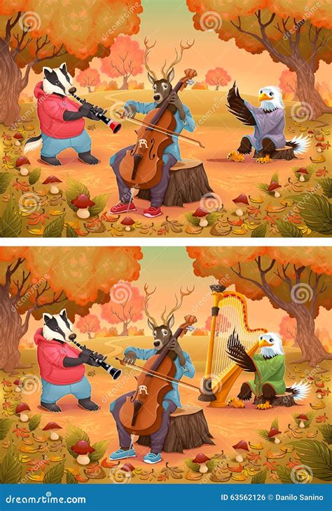 Spot The Differences Stock Vector Illustration Of Animal 63562126