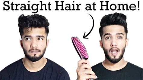 How To Use Straightening Brush Men Straight Hair At Home Youtube