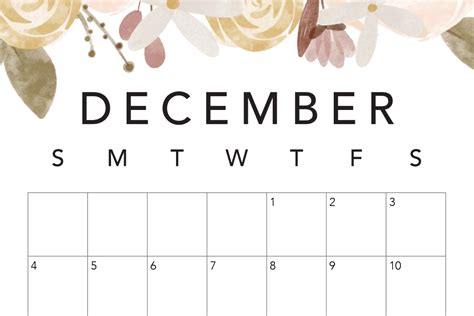 40 Splendid Printable December Calendar 2022 Designs