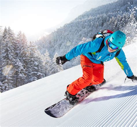 Man Snowboarder Riding On Slope Stock Photo Image Of Sliding