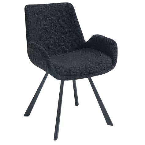 Nspire Modern Fabric And Metal Swivel Dining Chair Set Of 2 Black