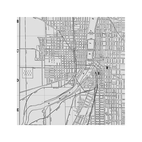 MAP of GRAND RAPIDS, Circa 1900S