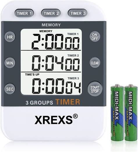 XREXS Digitaler 3 Kanäle Countdown Stoppuhr Küchentimer Timer für das