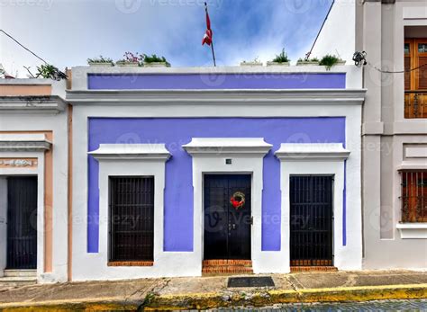 Classical colonial style architecture of San Juan, Puerto Rico ...