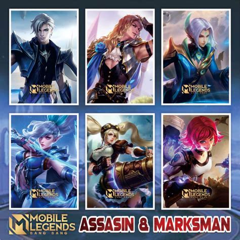 Jual Poster Mobile Legends Hero Assasin Marksman Terlengkap A