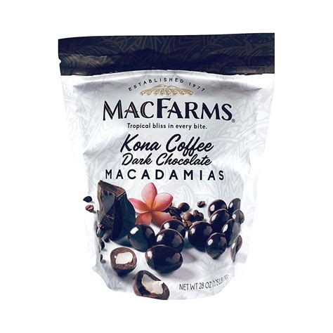 Macfarms Kona Coffee Dark Chocolate Macadamia Nuts Hawaii Grown Oz