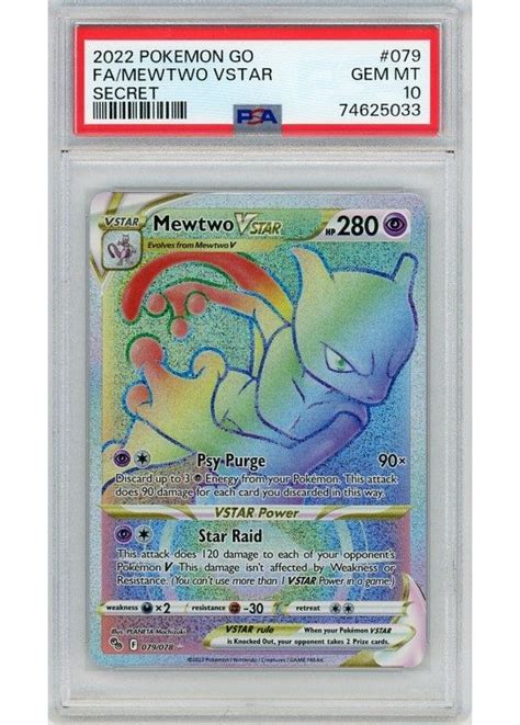 Mewtwo VSTAR PSA 10 Gradede pokemon kort på Pokemons dk