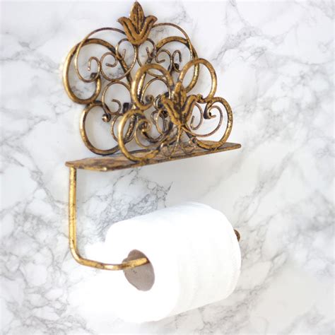 Antique Gold Wall Mounted Toilet Roll Holder - Perfect For Adding A ...