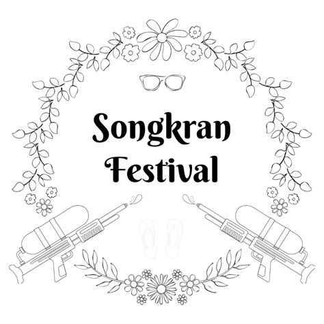 Free Songkran Outline Template - Edit Online & Download | Template.net