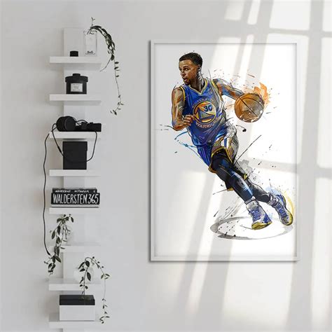 Stephen Curry Art Canvas Posters Prints Basketball Star Watercolor