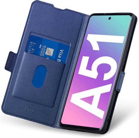 Aunote Samsung Galaxy A51 Wallet Case Samsung A51 Flip Case With Card