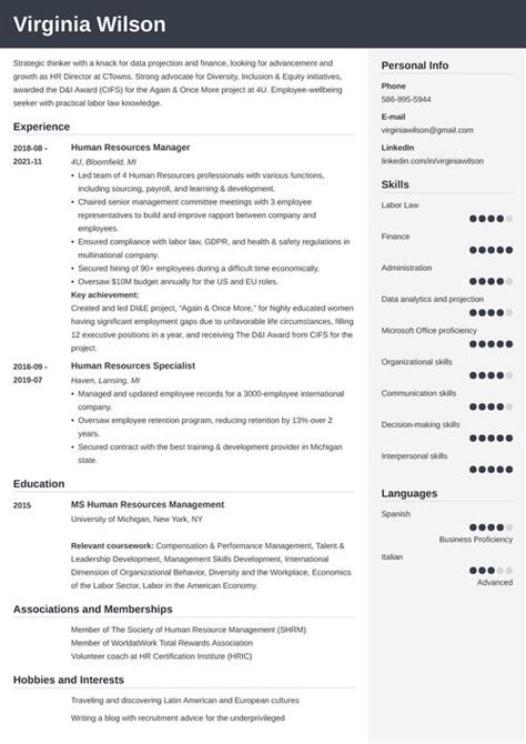 Hr Director Director Of Human Resources Resume Sample