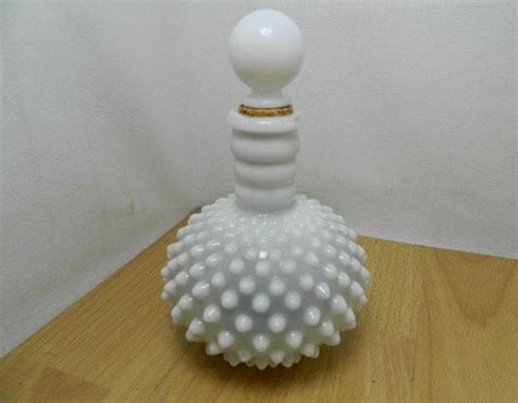 Vintage Fenton Opaline Hobnail Milk Glass Perfume Bottle