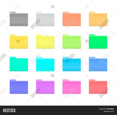 Colorful Folder Icons Vector & Photo (Free Trial) | Bigstock