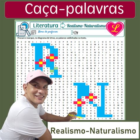 Realismo e Naturalismo Caça palavras Lição Prática