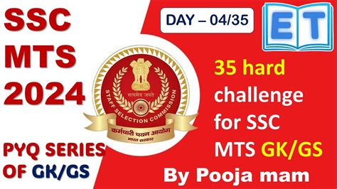 SSC MTS Previous Year Questions Of GS GK SSC MTS Gk 2024 SSC MTS Gk