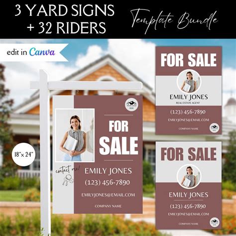 Real Estate Yard Sign Template For Sale Sign Property Sign Realtor