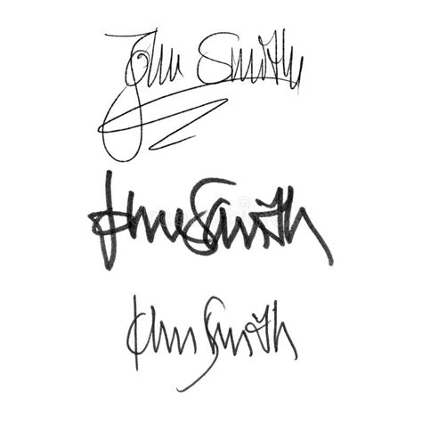 Calligraphy Signature John Smith Handwritten Set Of Different Styles