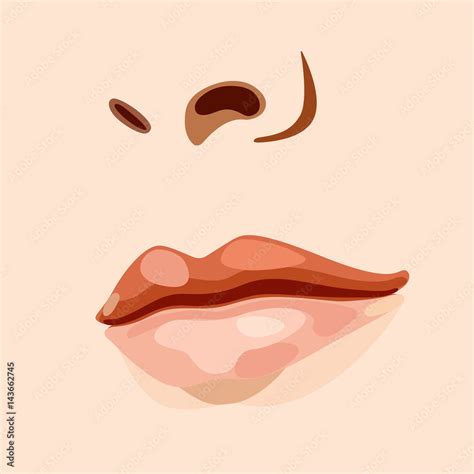 Woman Face Icon Female Face With Big Sensual Lips And Beautiful Nose