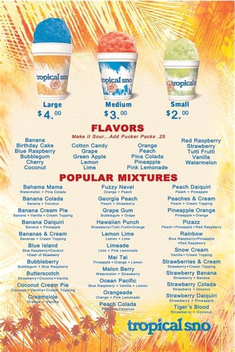 Sno Ventures Monroe Nc Hawaiian Shave Ice Flavors Sno Ventures Llc