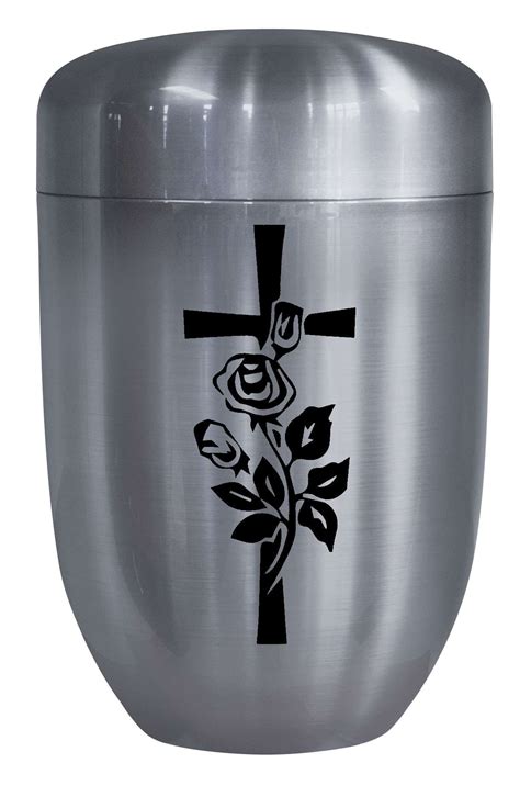 Edelplatal Urne Silber Mit Rosenkreuz Mm Mm Edelplatal