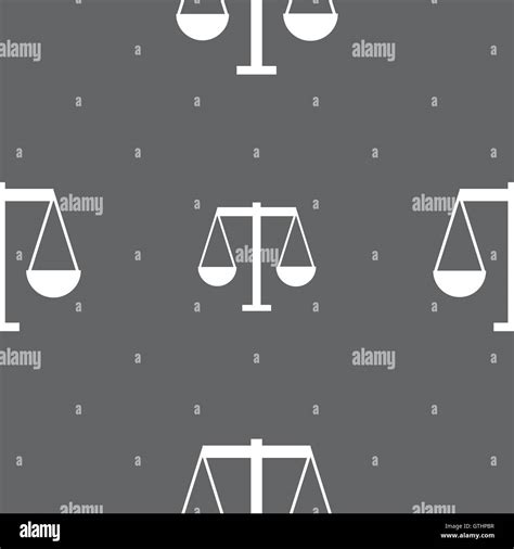 Scales Of Justice Icon Sign Seamless Pattern On A Gray Background