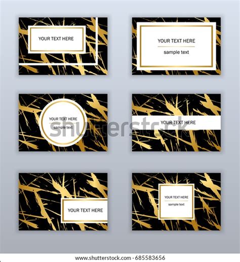 Set Black Gold Business Cards Templates Stock Vector (Royalty Free ...